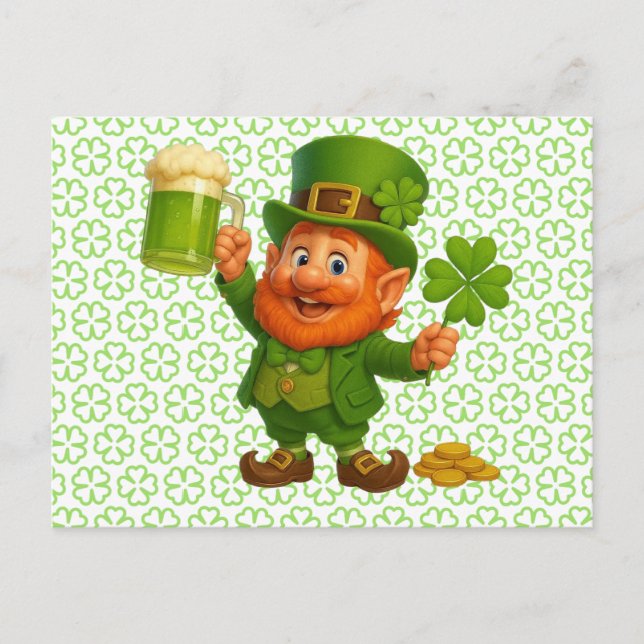 Carte Postale Cute/whimsical leprechaun Saint Patrick's Day  (Devant)