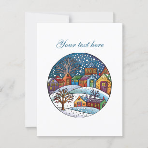 Carte Postale Cute Winter scène personnalisable