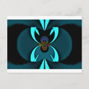 Carte Postale Cyan Abstrait Art Print