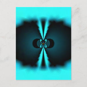 Carte Postale Cyan et Black Abstrait Art Print