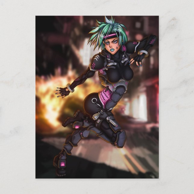 Carte Postale Cyber Police Girl (Devant)