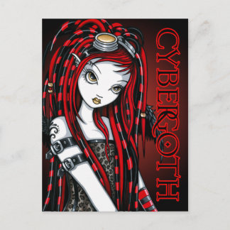 Carte postale Cybergoth Angel Tattoo Crimson