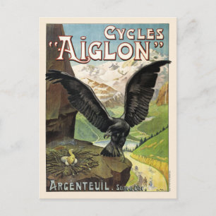 Carte Postale Cycles Aiglon Poster Publicité Vintage France