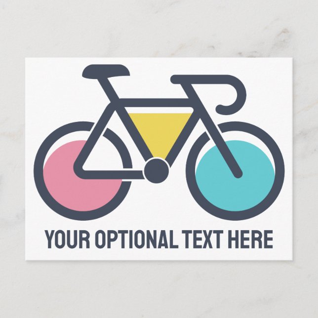 Carte Postale Cyclisme de texte personnalisé (Devant)