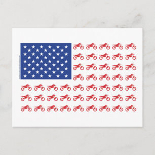 Carte Postale Cyclisme-Drapeau-Moto-Cross
