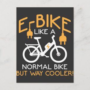 Carte Postale Cyclisme sur voie E-Bike Glacière Bike Funny Elect