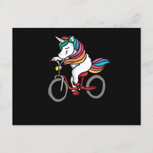 Carte Postale Cycliste Bicycle Unicorne