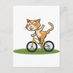 Carte Postale Cycliste de chat