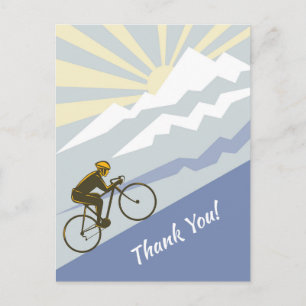 Carte Postale Cycliste Monter à vélo Mountain Road Vélo Merci