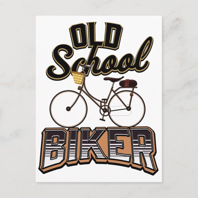 Carte Postale cycliste Old School Biker (Devant)