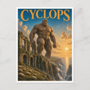 Carte Postale Cyclope, monstre de fantasy gothique