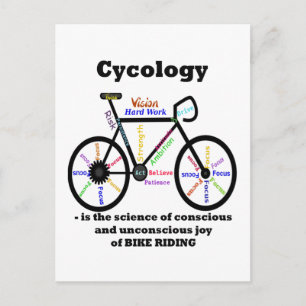 Carte Postale Cycologie la science de la joie du vélo équitation