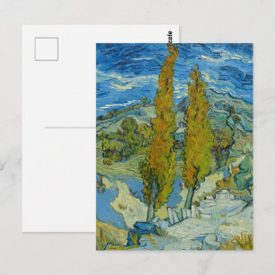 Carte Postale Cyprès de Van Gogh - Ciel bleu tourbillonnant Art