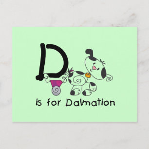 Carte Postale D est pour T-shirts et Cadeaux de Dalmatien
