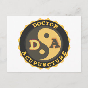 CARTE POSTALE DA LOGO YIN YANG LOTUS FLOWER DOCTEUR ACUPUNCTURE