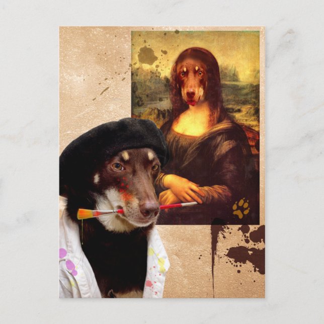 Carte Postale Da Vinci et la Mona Lisa (Devant)