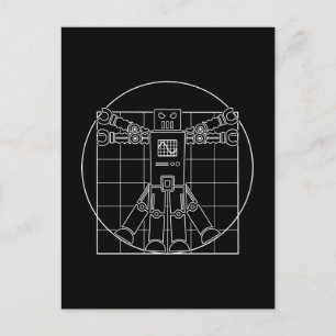 Carte Postale Da Vinci Vitruvian Robot
