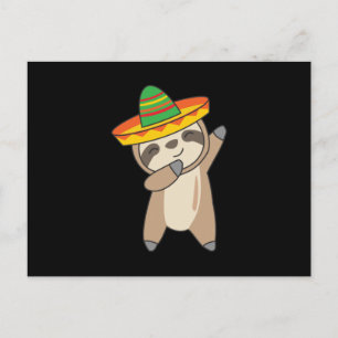 Carte Postale Dabing Sloth Cinco De Mayo süße Tiere Mexico
