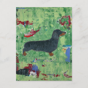 Carte Postale Dachshund Cadeaux Wiener Chien Art Abstrait modern