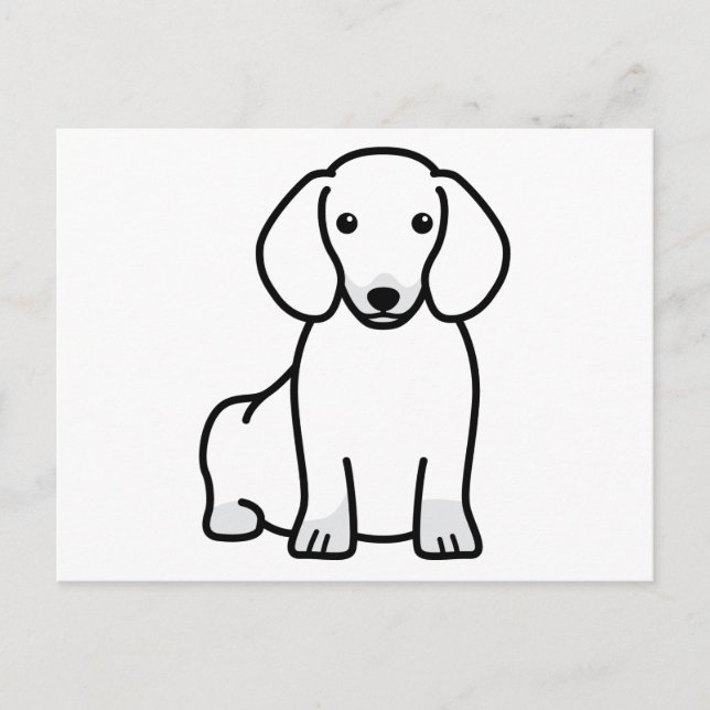 Carte Postale Dachshund Chien Dessin (Devant)