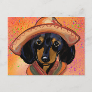 Carte Postale Dachshund Cinco de Mayo
