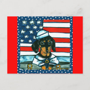 Carte Postale Dachshund du 4 juillet