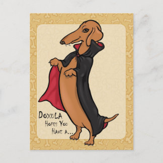 Carte Postale Dachshund Halloween Vampire