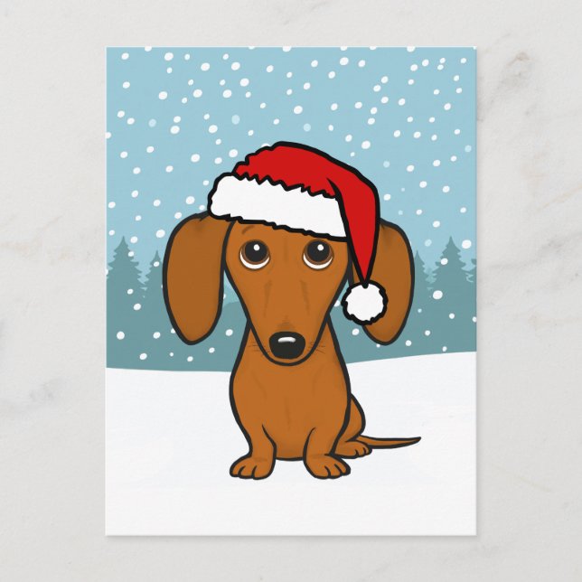 Carte Postale Dachshund Holiday mignon animal de compagnie Wiene (Devant)