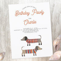 Dachshund Saucisse Chien Anniversaire Pawty Invita