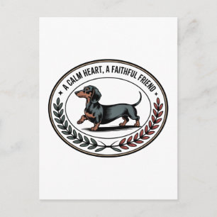 Carte Postale Dachshund Un Cœur Calme, Un Ami Fidèle