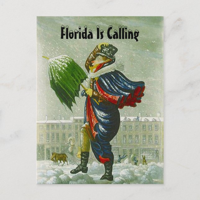 CARTE POSTALE D'ADRESSE HIVERNALE ANNONCÉE PAR L'O (Devant)
