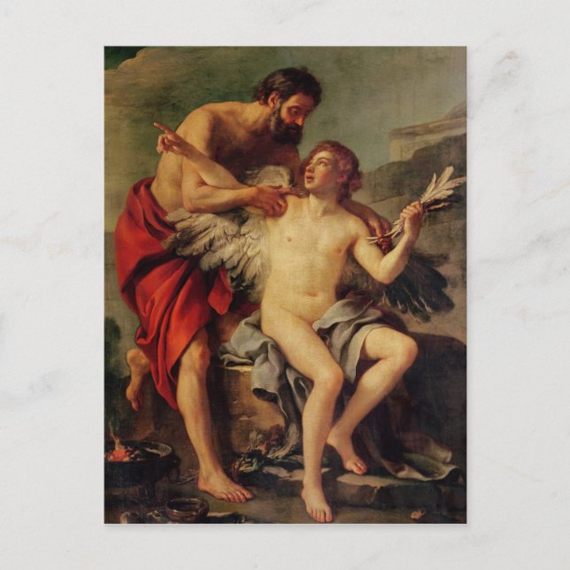 Carte Postale Daedalus Attaching Icarus' Wings, c.1754 (Devant)