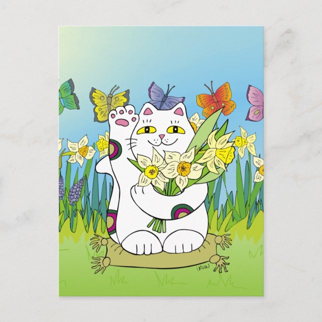 Carte Postale Daffodil Neko (Devant)