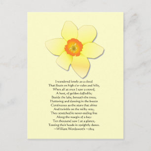 Carte Postale Daffodil ~ Wordsworth Poem