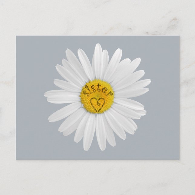 Carte Postale Daisy Flower Pour Personnaliser D'Art Soeur Arrièr (Devant)