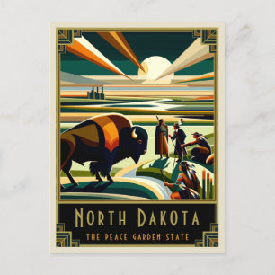 Carte Postale Dakota du Nord   Art déco