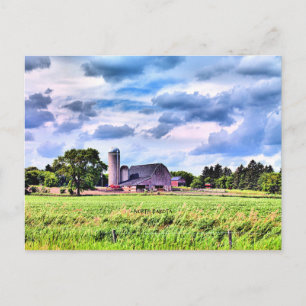 Carte Postale Dakota du Nord, photo de terres agricoles rurales