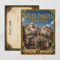 Dakota du Sud Art Déco Vintage de l'Âge d'Or