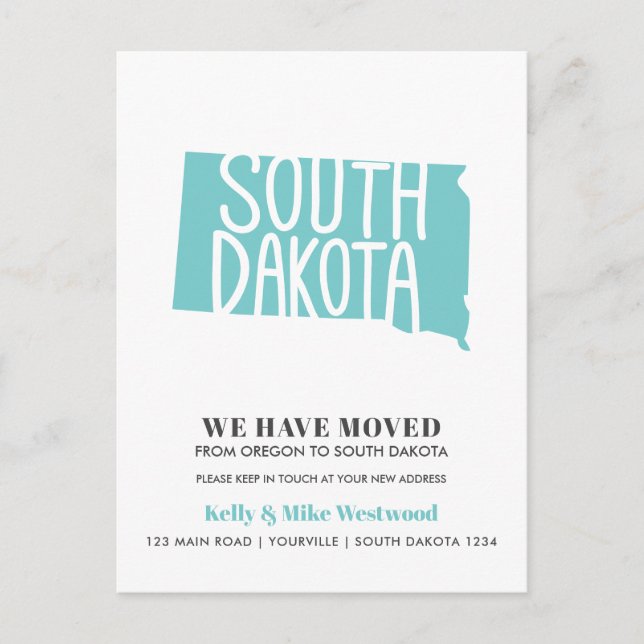 Carte Postale DAKOTA DU SUD  Nous avons déménagé Nouvelle adress (Devant)