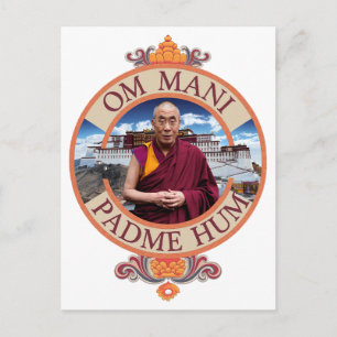 Carte Postale Dalaï Lama Palais du Potala Om Mani Padme Hum