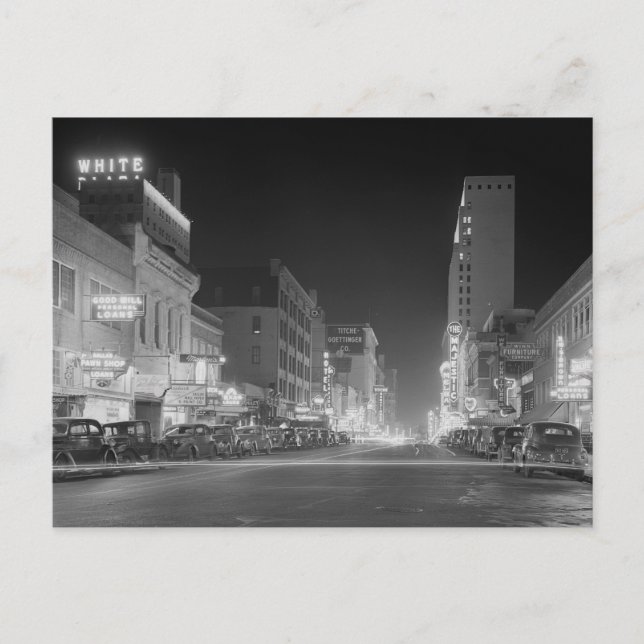 Carte Postale Dallas À La Nuit, 1942 (Devant)
