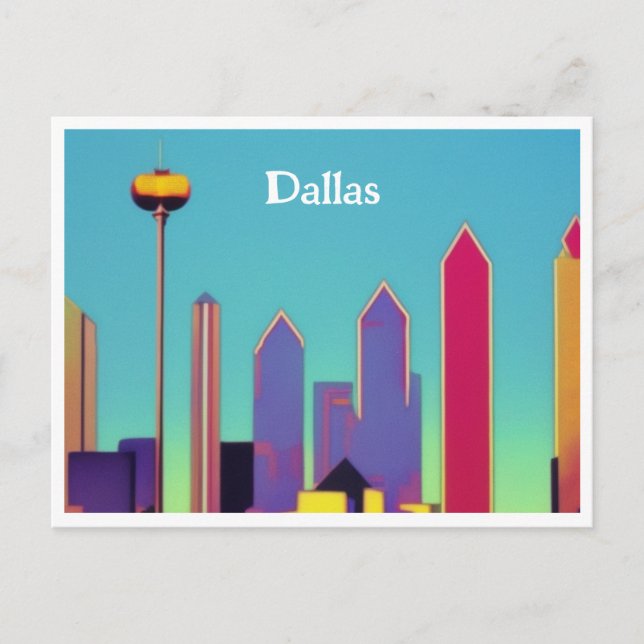 Carte postale Dallas Skyline (Devant)