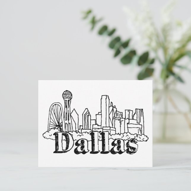 Carte Postale Dallas Skyline Art Design Dallas Skyline Design (Debout devant)