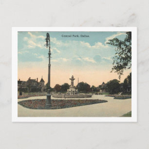 Carte Postale Dallas TX, Central Park, Inspiré des années 1910