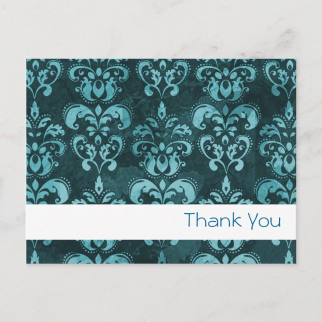 Carte Postale Damas bleu foncé "Merci" (Devant)