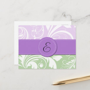 Carte Postale Damas pourpres, Damas vert, Monogramme