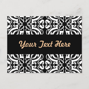 Carte Postale Damask 1 (noir et blanc)