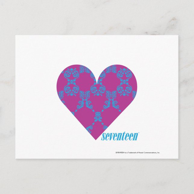 Carte Postale Damask Aqua-Purple 4 (Devant)