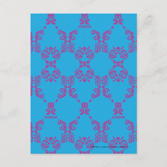 Carte Postale Damask Purple-Aqua (Devant)