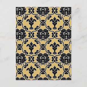 Carte Postale Damask vintage cachemire papier peint motif floral